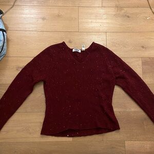 Old Navy Deep Red V-Neck Sweater
